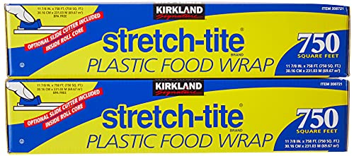 KIRKLAND SIGNATURE Stretch Tite Plastic Wrap Pack X 750' 1" (1500 Sq'),, None, 2.0 Count 2