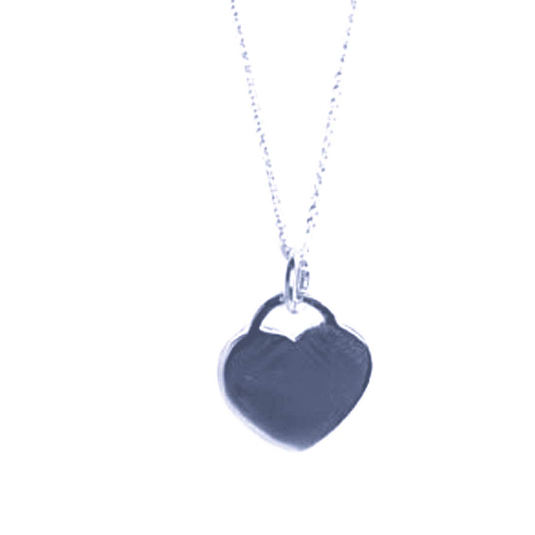 apop nyc 925 Sterling Silver Heart Tag Necklace 16" [Jewelry]