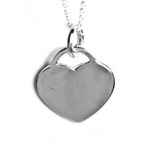 apop nyc 925 Sterling Silver Heart Tag Necklace 16" [Jewelry]