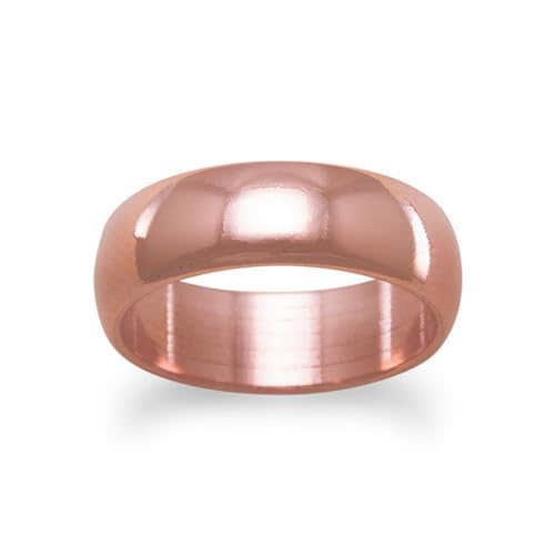 6mm Solid Copper Ring Size 10 Jewelry for Women