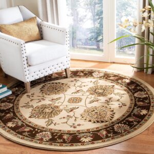 SAFAVIEH Lyndhurst Collection Accent Rug - 3'3" x 5'3", Ivory & Brown, Oriental Design, Non-Shedding & Easy Care, Ideal for High Traffic Areas in Entryway, Living Room, Bedroom (LNH555-1225)