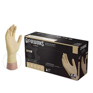 gloveworks unisex adult 100 gloves, beige, small pack of us