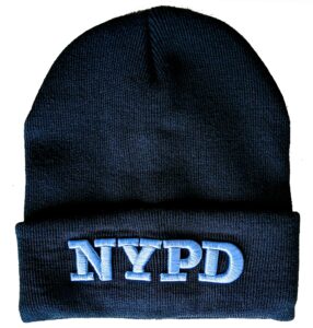 nypd winter hat new york police department navy & white one size