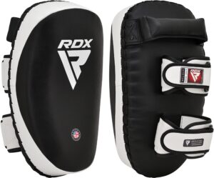 rdx thai pads for kickboxing muay thai with solid handle grip, maya hide leather curved strike shield for boxing mma taekwondo martial arts, training combat sports knees elbows kicks punches