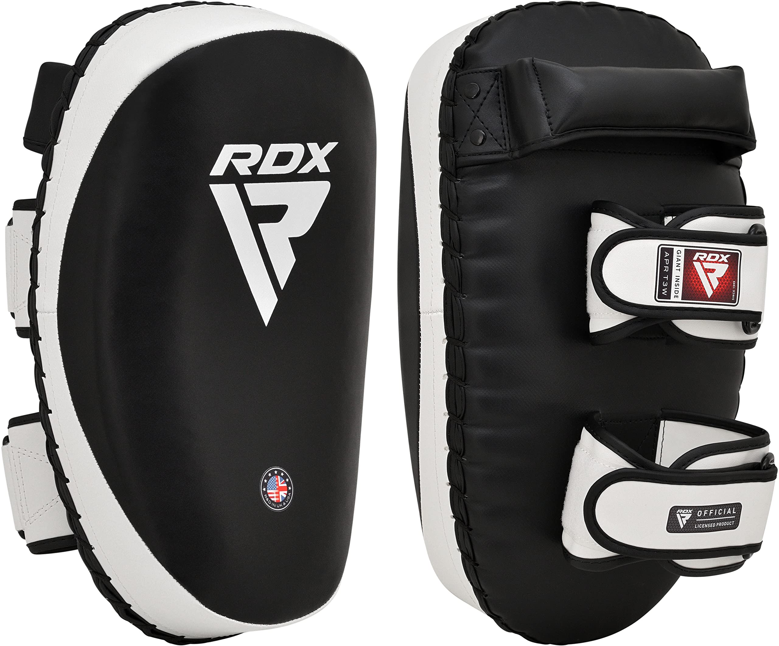 RDX Thai Pads for Kickboxing Muay Thai with Solid Handle Grip, Maya Hide Leather Curved Strike Shield for Boxing MMA Taekwondo Martial Arts, Training Combat Sports Knees Elbows Kicks Punches