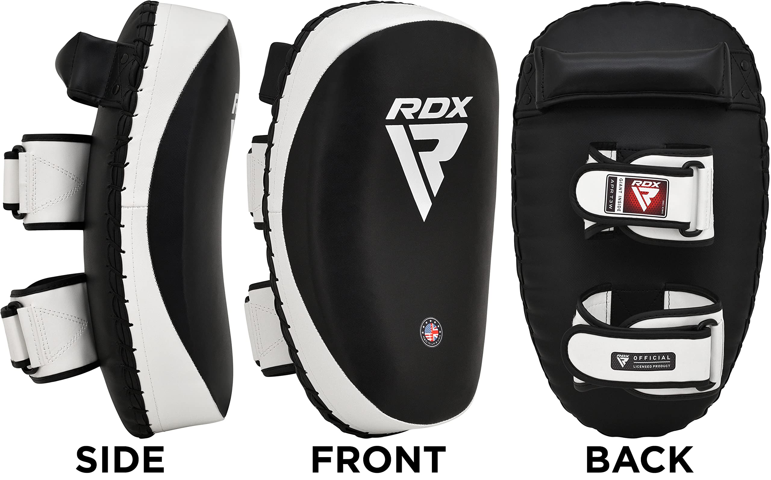 RDX Thai Pads for Kickboxing Muay Thai with Solid Handle Grip, Maya Hide Leather Curved Strike Shield for Boxing MMA Taekwondo Martial Arts, Training Combat Sports Knees Elbows Kicks Punches