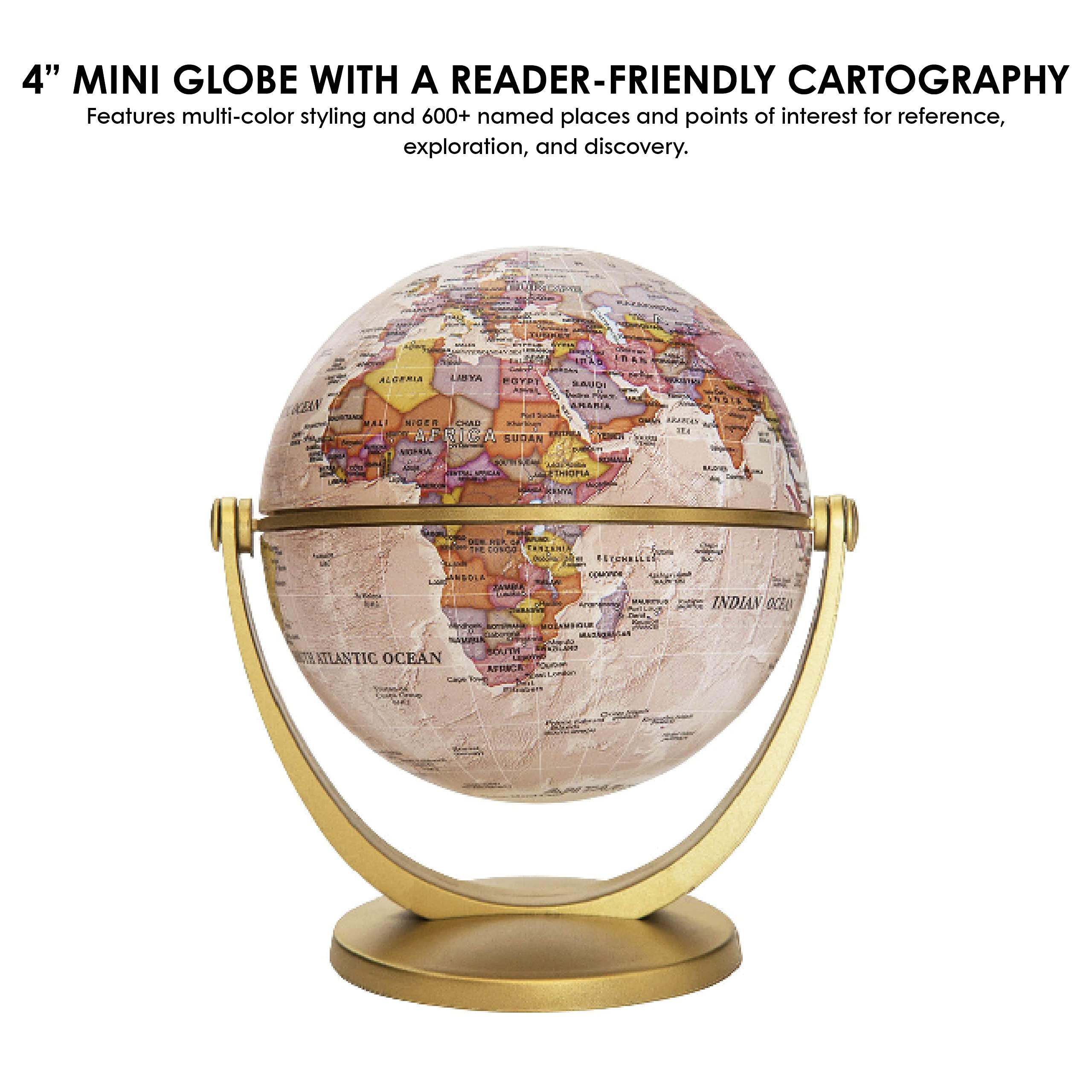 Waypoint Geographic GyroGlobe World Globe, 4", Classic Oceans