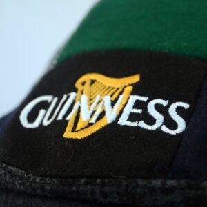 Guinness Patch Tweed Flat Cap - Unisex, Black, Medium