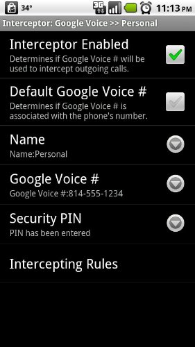 Call Interceptor: Google Voice