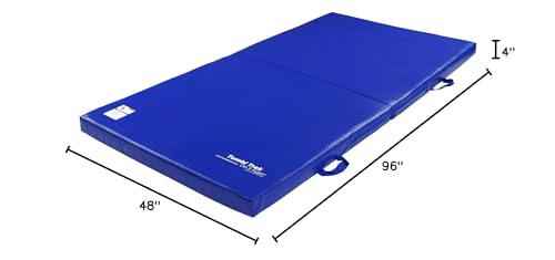 Tumbl Trak Folding Practice Mat, 4ft x 8ft x 4in, Royal Blue