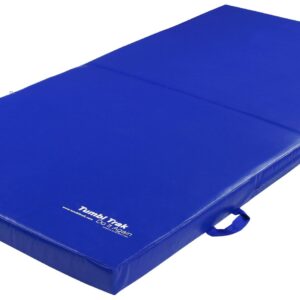 Tumbl Trak Folding Practice Mat, 4ft x 8ft x 4in, Royal Blue