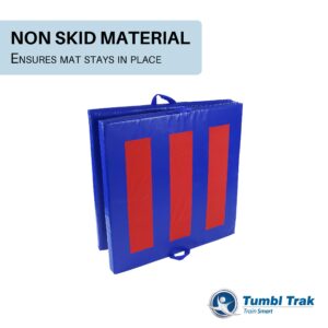 Tumbl Trak Folding Practice Mat, 4ft x 8ft x 4in, Royal Blue