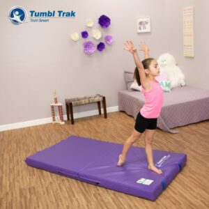 Tumbl Trak Junior Practice Mat, 3'x6'x4", Crash Mat for Gymnastics and Cheer, Landing Mat for Gymnastics Training, Purple