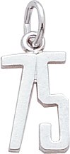 rembrandt charms number 75 charm, sterling silver