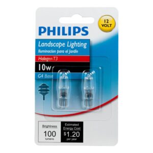 Philips Halogen Landscape Lighting T3 12-Volt Light Bulb: 3000-Kelvin, 10-Watt, G4 Base, 2-Pack