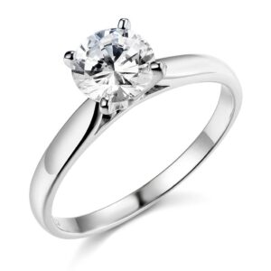 the world jewelry center .925 sterling silver rhodium plated wedding engagement ring - size 8