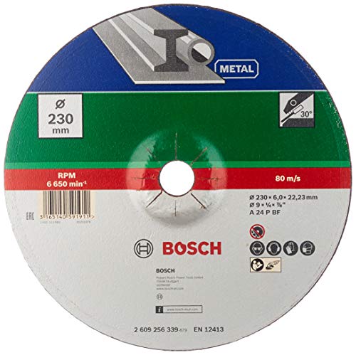 Bosch DIY 2609256339 Cranked Roughing Disk 230 mm Diameter x 6 mm Metal