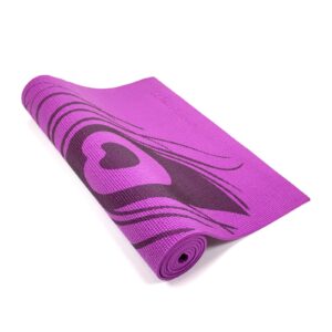 Wai Lana Yoga and Pilates Mat (Peacock Feather, Purple)- 1/4 Inch Extra Thick Non-Slip Stylish, Latex-Free, Lightweight, Optimum Comfort