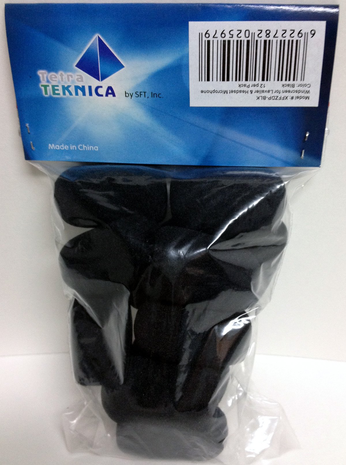 Tetra-Teknica XFFZDP-BLK Lapel & Headset Microphone Windscreen, Color Black, One Dozen Pack