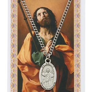 St James Prayer Card With Medal Pendant Charm Patron Saint Catholic Christian