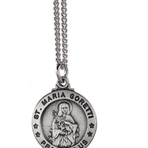 St Maria Goretti Prayer Card With Medal Christian Pendant Charm Patron Saint Catholic