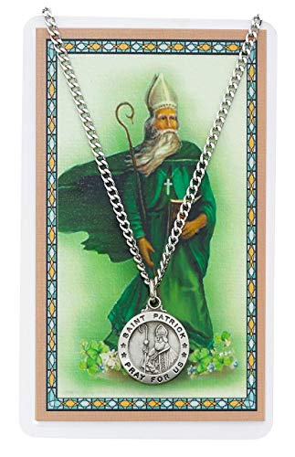 St Patrick Prayer Card With Medal Charm Patron Saint Catholic Christian Pendant