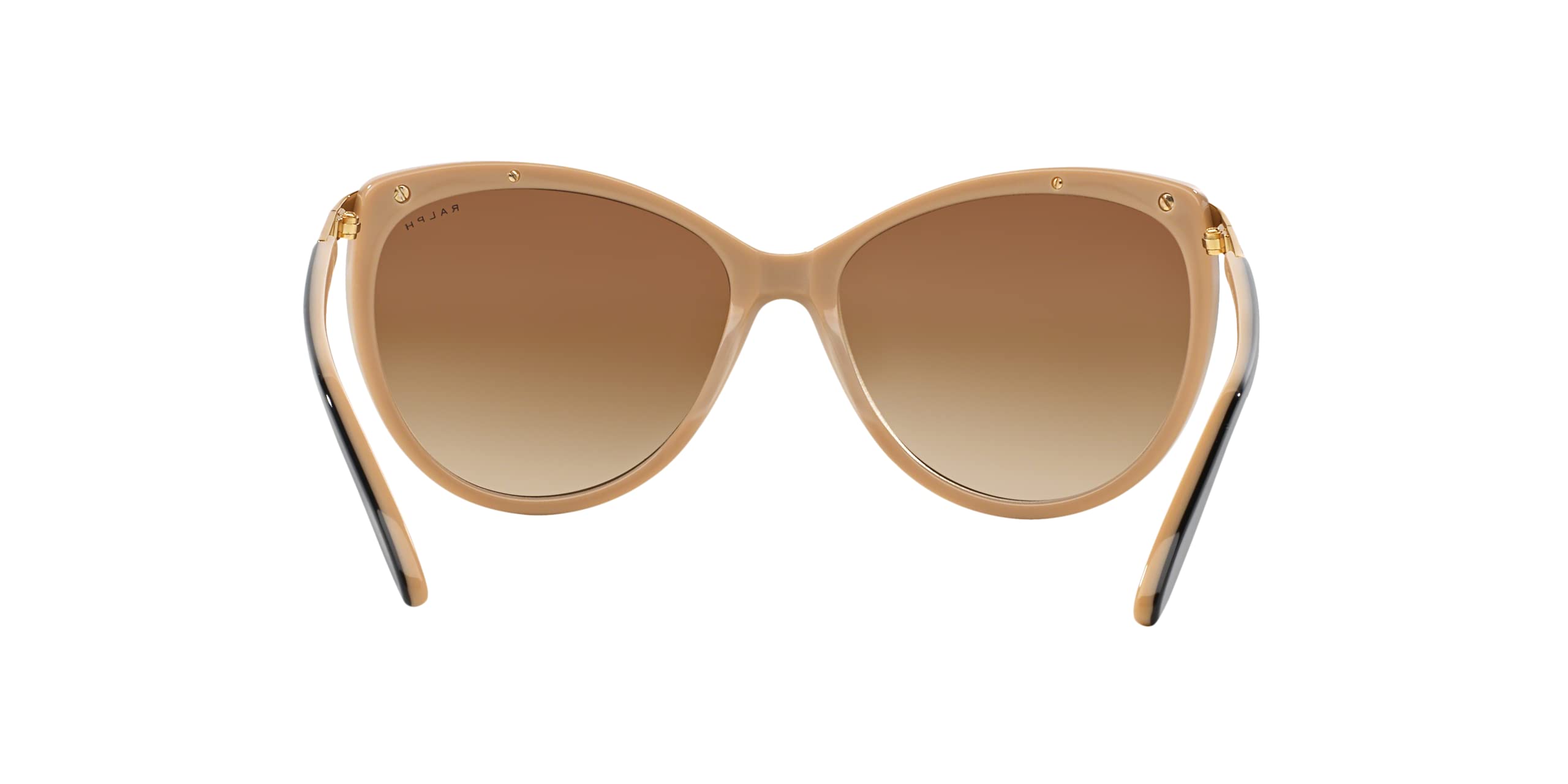 Ralph Woman Sunglasses Shiny Black On Nude & Gold Frame, Light Brown Gradient Dark Brown Lenses, 59MM