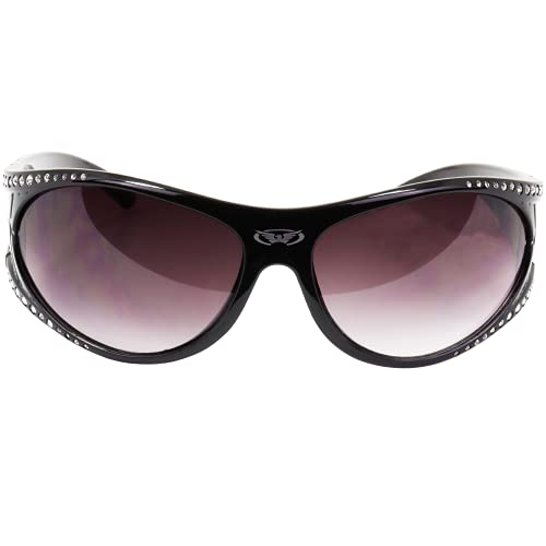 Global Vision Marilyn-1 Women's Motorcycle Sunglasses W/ 50 Crystal Bling Rhinestones Eyewear