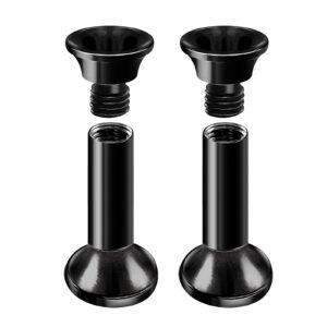 bodyjewellery 10G 10 Gauge Black PVD Coated Steel Double Flare Internally Threaded Tunnel Plug AFCG Ear Stretching Stretcher Piercing 2Pcs