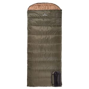 teton sports celsius xl 0f sleeping bag; great for family camping; free compression sack, green, 90-inchx 36-inch, left zip