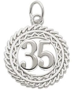 rembrandt charms number 35 charm, sterling silver