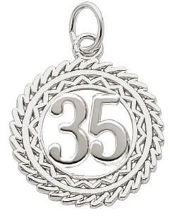 Rembrandt Charms Number 35 Charm, Sterling Silver