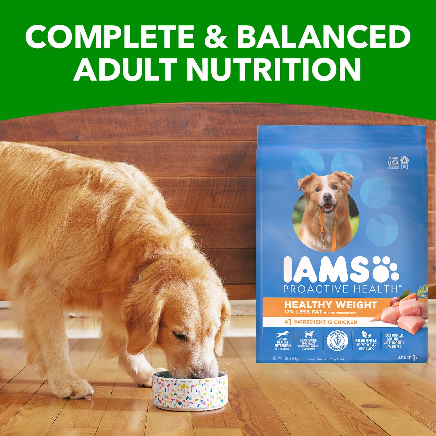 IAMS Adult Healthy Weight Control Dry Dog Food with Real Chicken, 29.1 lb. Bag