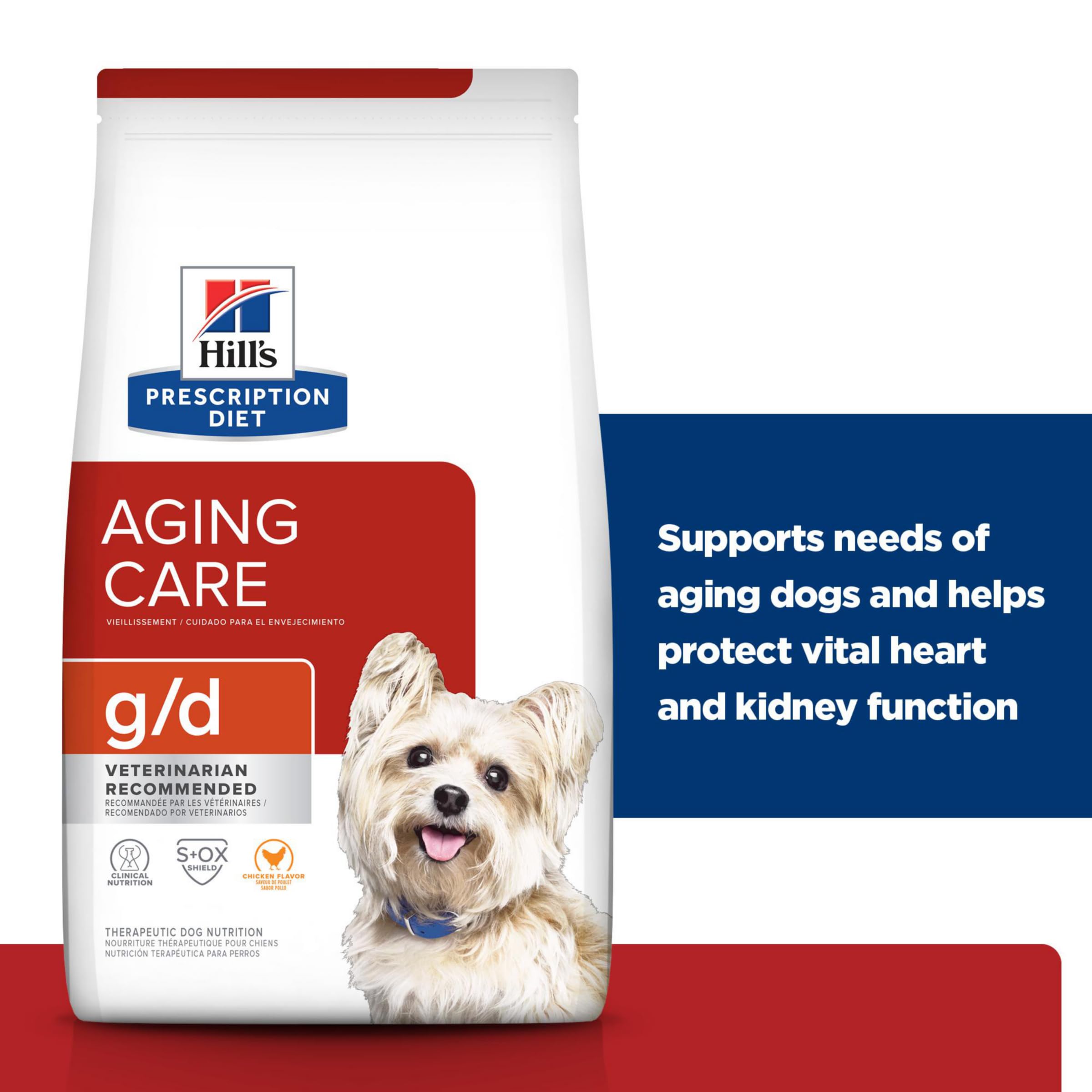 Hill's Prescription Diet g/d Aging Care Chicken Flavor Dry Dog Food, Veterinary Diet, 8.5 lb. Bag