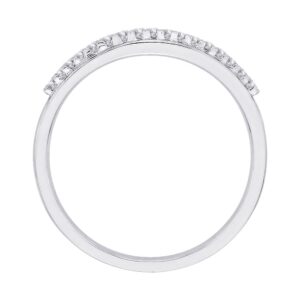 KATARINA Princess Cut Diamond Anniversary Wedding Band Stackable Ring in Sterling Silver (1/10 cttw, H-I, I2-I3) (Size-6.5)