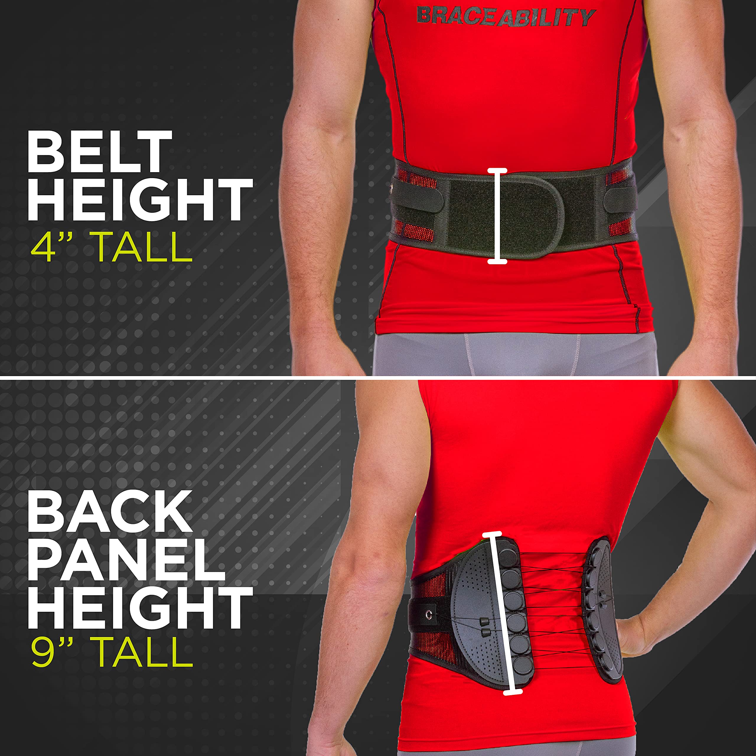 BraceAbility Spine Sport Back Brace - Athletic Men's and Women's Workout Lumbar Corset for Exercising, Running, Golfing, Driving, Fishing, Active Nurses and Police Work (Medium)