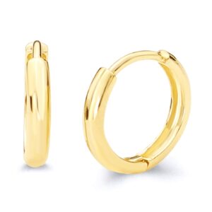 14k yellow gold 2mm thickness huggie earrings (10 x 10 mm)