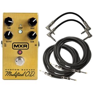 mxr m77 badass overdrive stomp box w/4 free cables