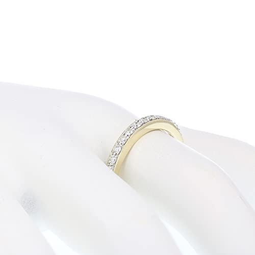 VIR JEWELS 1/4 carat (ctw) Diamond Wedding Anniversary Band for Women, Half Eternity Round Diamond Engagement Ring 14K Yellow Gold Prong Set with Milgrain 0.25 cttw, Size 7