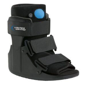 united ortho short air cam walker fracture boot, large, black