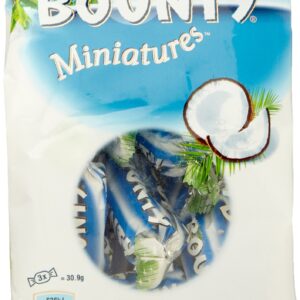 Bounty Miniatures 150g Milk Chocolate Bars, Filled with Juicy Coconut Cream, 130g