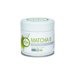 aiya authentic japanese premium first harvest ceremonial grade matcha green tea powder - vegan-friendly, zero sugar, gluten-free - 30g tin