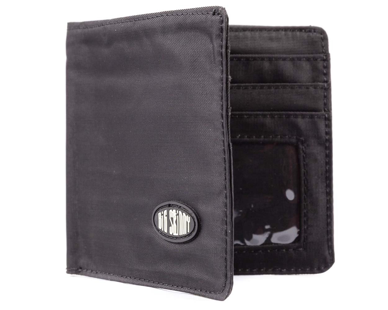 Big Skinny Men's World Bi-Fold Slim Wallet with Zippered Pocket, Holds Up to 35 Cards, Black