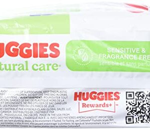 Huggies Natural Care Fragrance Free Baby Wipes, 552 Total Wipes 184 Count (Pack of 3), Packaging May Vary