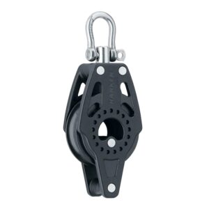 harken premium sailing 40mm carbo boat block w/becket, 40mm, part 2637