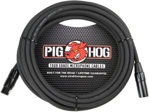 pig hog phm25 high performance 8mm xlr microphone cable, 25 feet