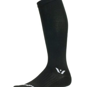 Swiftwick- ASPIRE TWELVE Running Socks, Mens & Womens | Knee High Compression Fit Socks | Black, Small