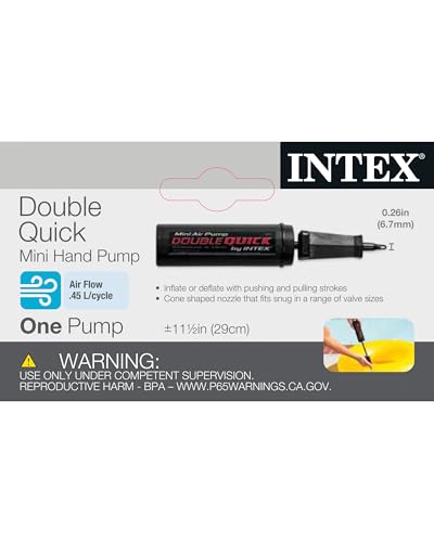 Intex Double Quick Mini Hand Pump, 11 1/2 in (29cm)