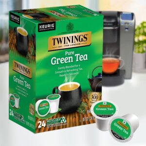 Twinings Pure Green Tea K-Cup Pods for Keurig, 24 Count (Pack of 1), Smooth Flavour, Enticing Aroma, Caffeinated, Enjoy Hot or Iced | Packaging May Vary