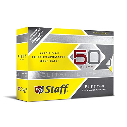 WILSON Staff Fifty Elite Golf Balls, Yellow, Pack of 12